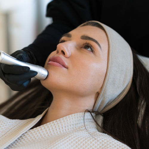 Woman receiving HydraFacial